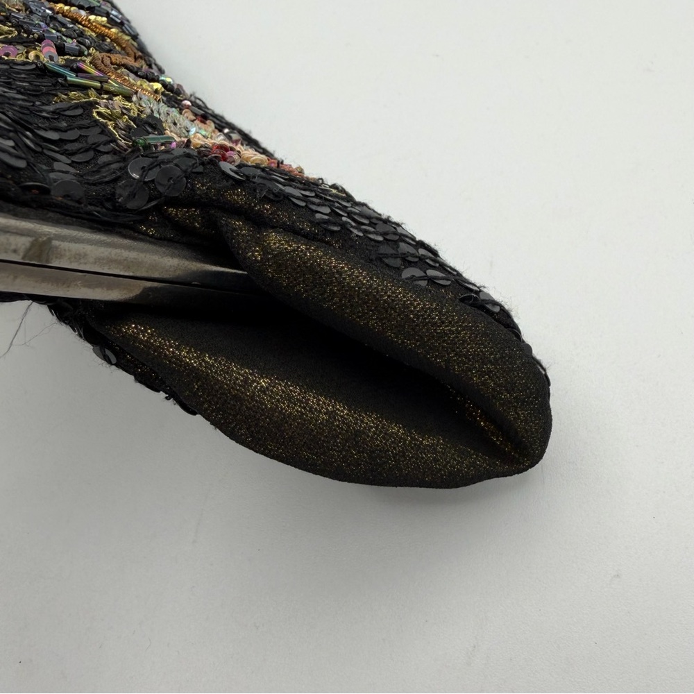 Vintage White House Black Market Sequin Embroidered Floral Kiss Lock Clutch Bag - Picture 4 of 6